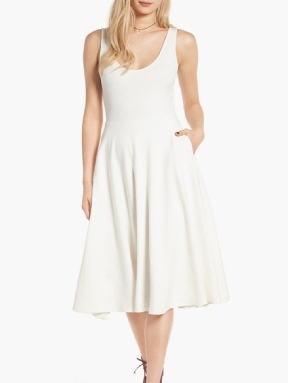 XS White Nordrom Leith Midi Dress